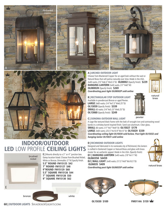 Shades Of Light Tropical Repose 2018 7 Led Simple Square Low Darkened Copper A Bronze B C Arched Outdoor Light Choose From Blackened For