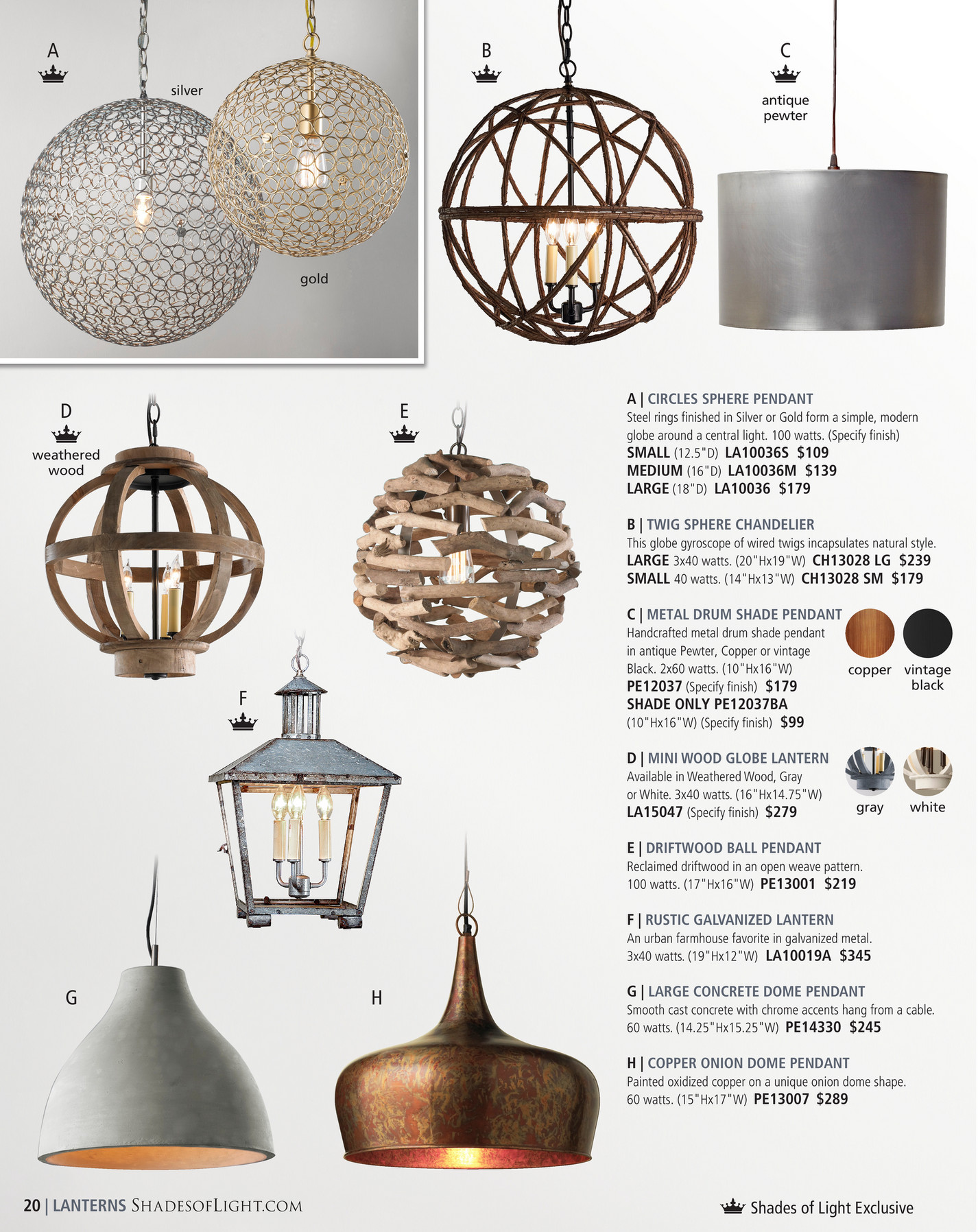 Shades Of Light Global Market 2018 Circles Sphere Pendant A B Silver C Antique Pewter Gold D E Weathered Wood Circles Sphere Pendant