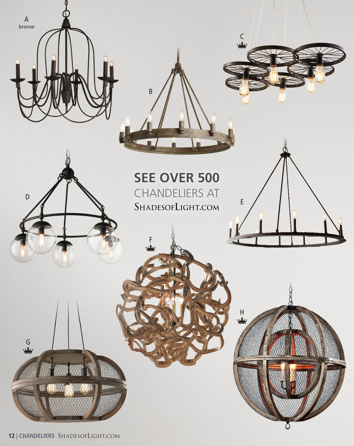 Shades Of Light Global Market 2018 De Vine Wood Ball Chandelier A Bronze C B See Over 500 D Chandeliers At Shadesoflight Com E F H