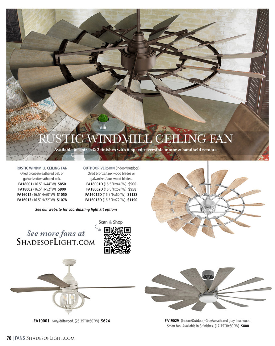 Outdoor Rustic Windmill Ceiling Fan