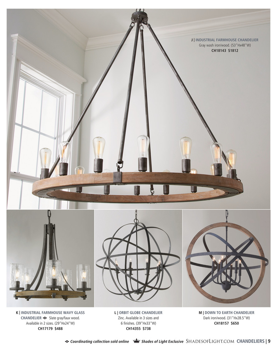 Industrial shop farmhouse chandelier