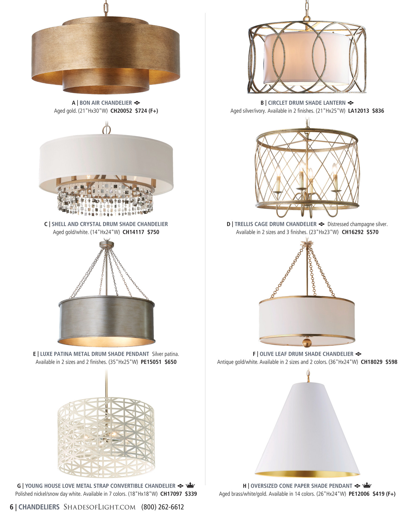 shell drum shade chandelier