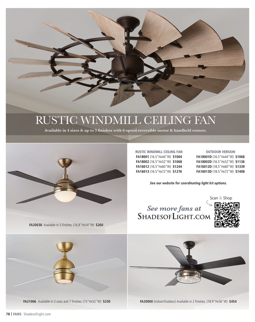 Shades Of Light Chris Loves Julia Lighting Collection 44 Rustic Windmill Fan