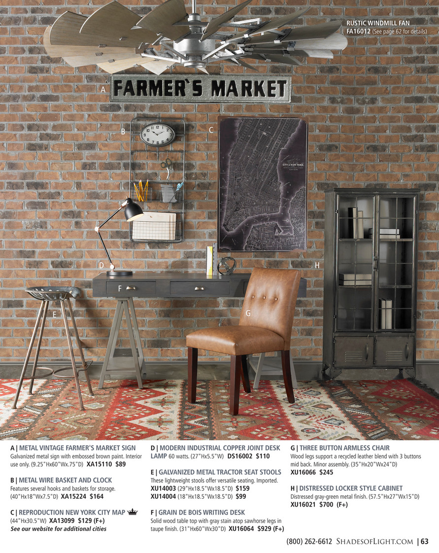 New Vintage Industrial-Style Table Fan Clock