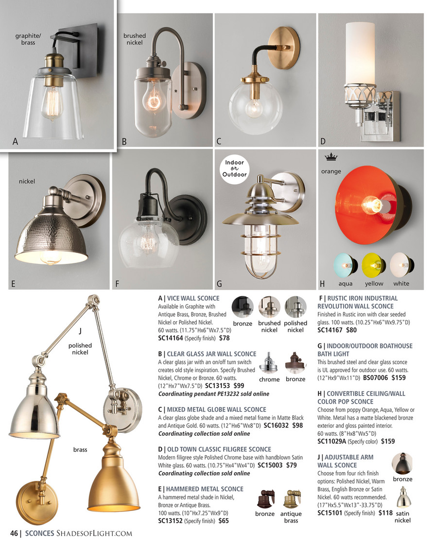 Shades of Light - Modern Minimalist 2016 - Adjustable Arm Swing Arm Sconce  - 1 Light, image size:891x1122