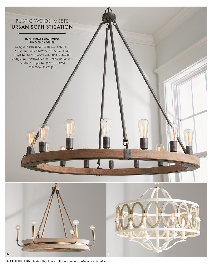 chandelier シェルフ Emeritpro 5-Light Gray Wood and Matte Black Iron Anchor Geometric