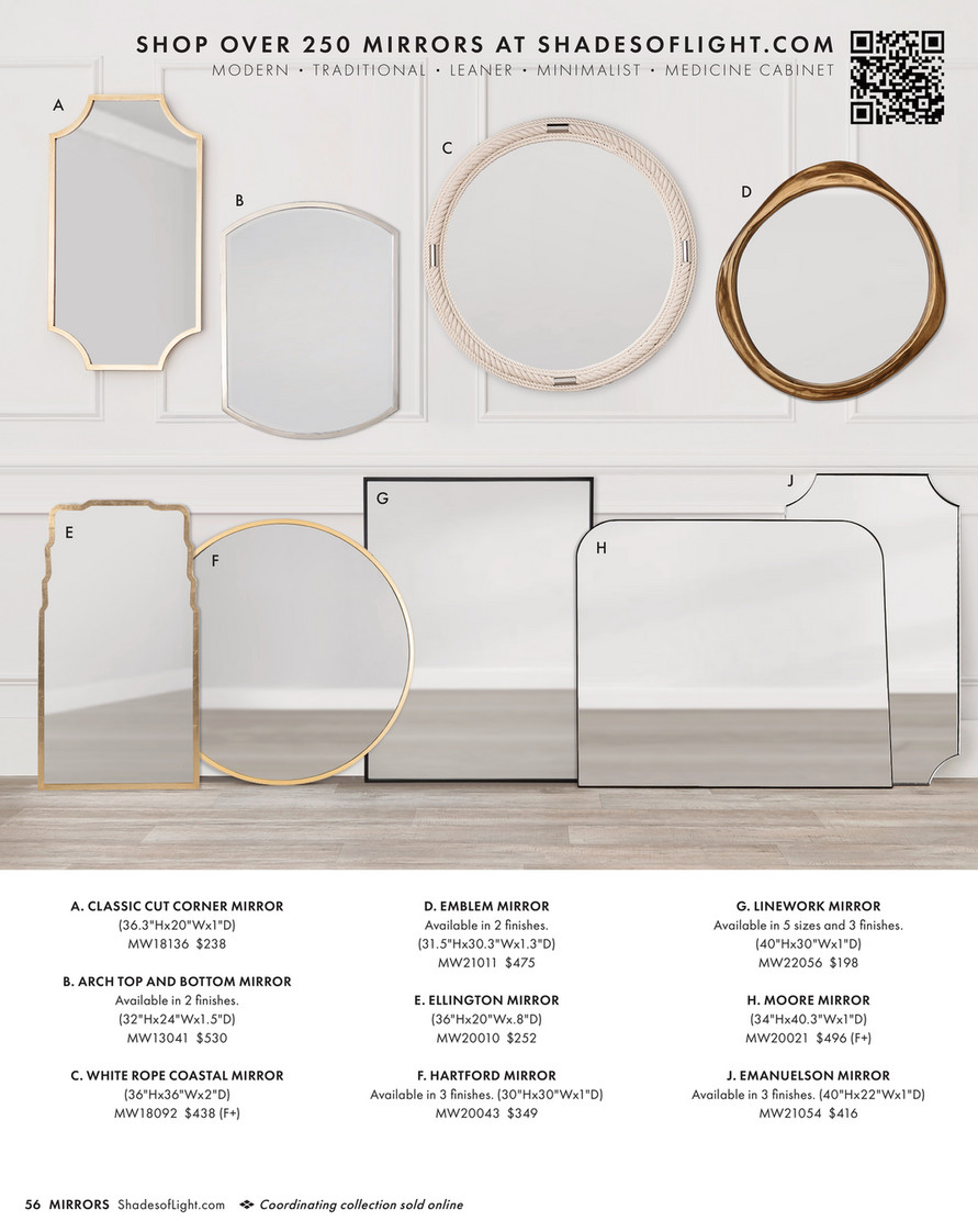 Shades of Light - Hamptons Hideaway - Scalloped Edge Mirror