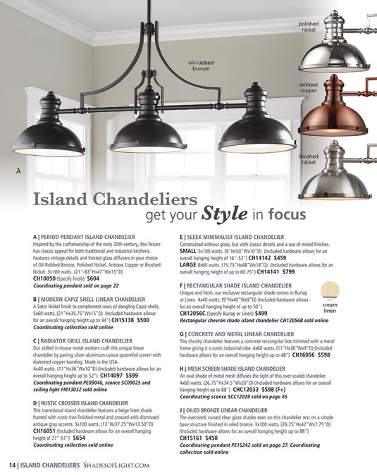 sleek minimalist island chandelier
