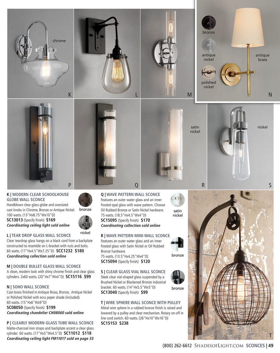 Ceiling Hanging Light & Wall Sconce Hardware