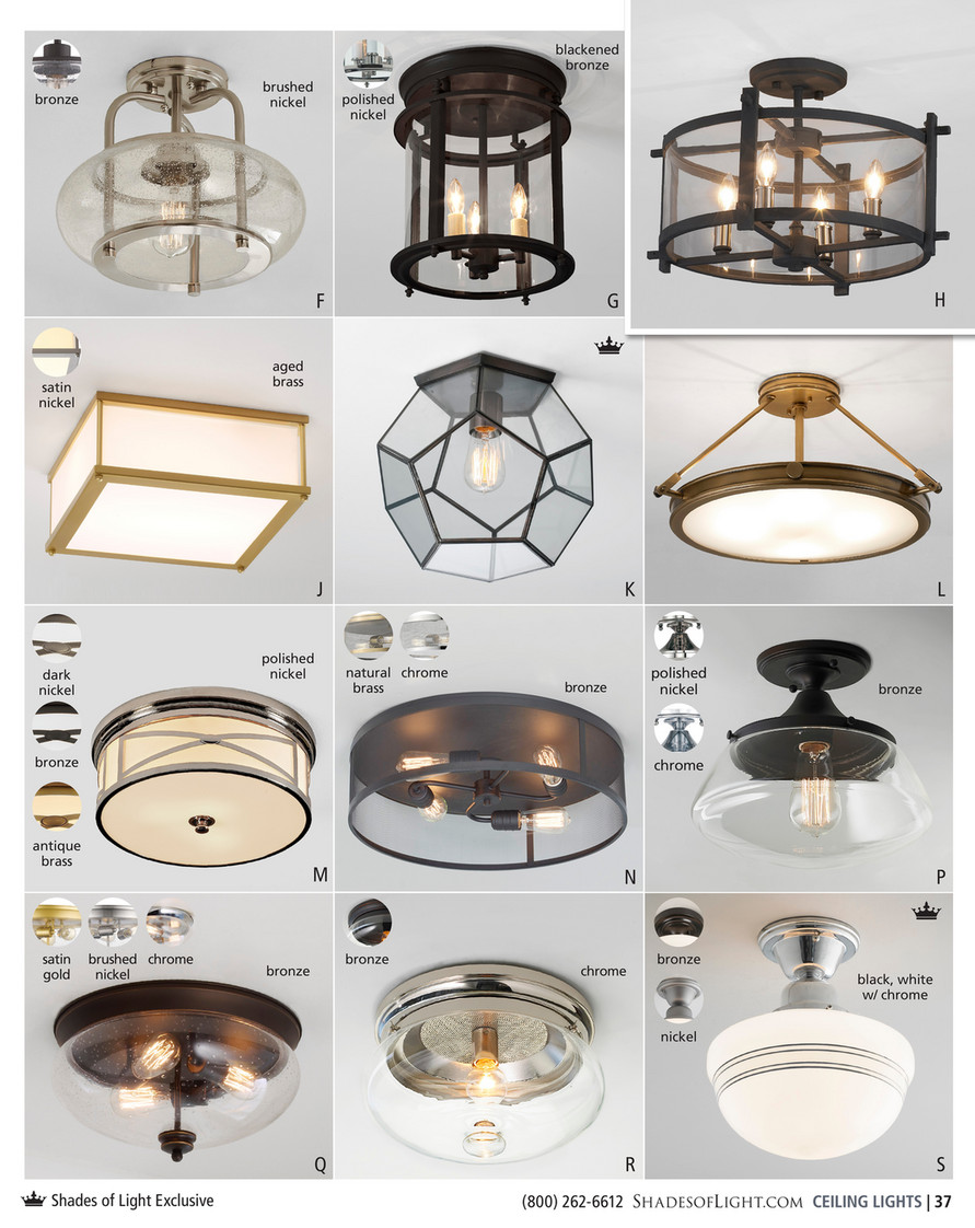 Shades of Light - Vintage Floral Market 2018 - Seeded Globe Vintage Semi-Flush  Ceiling Light - Small, image size:891x1122