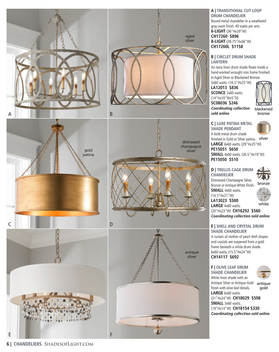 Metal deals chandelier shades